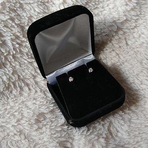 14k Over Silver New In Box Stud Earrings